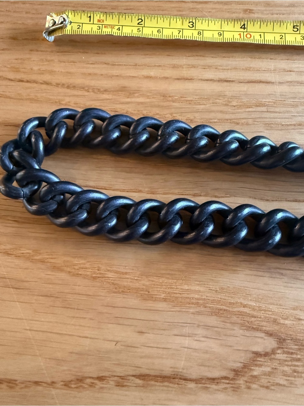 Club Monaco Black Heavy Link Chain Necklace - Picture 2 of 3